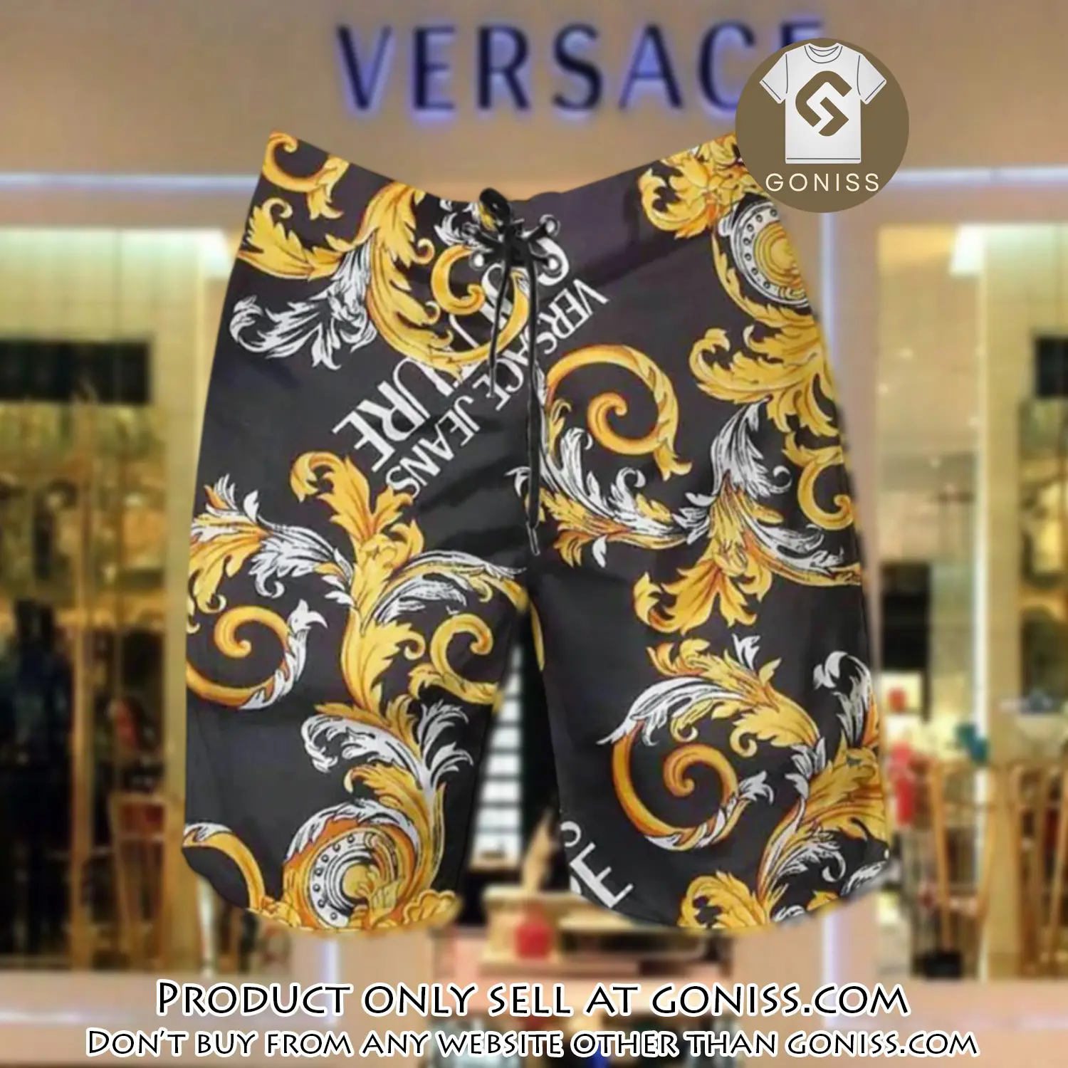 Versace golden black luxury brand premium fashion shorts for men gn0245880